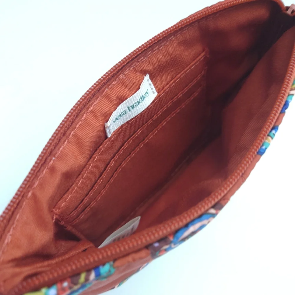 VERA BRADLEY Minor Paisley Quilted Shoulder Bag and Wristlet Pouch Set Orange